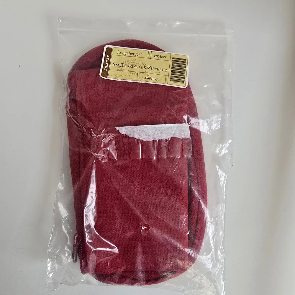 NEW Longaberger Small BOARDWALK Basket ZIPPER LINER PAPRIKA